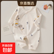新生嬰兒衣服初生純棉無(wú)骨哈衣爬服春秋寶寶和尚服秋季嬰兒連體衣 魔術(shù)貼 小羊嘟嘟 52cm