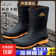 防水鞋男款雨鞋韓版時(shí)尚成人四季耐磨中筒水靴子塑膠防滑保暖短筒 388 黃色 42