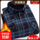 2025冬季純棉保暖襯衫中老年男士加絨加厚格子襯衣100%全棉爸爸裝 BN-872 純棉加絨 43 建議155-175斤