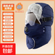 東北防寒帽子女冬季加絨厚騎行保暖防風(fēng)面罩電動(dòng)車(chē)頭套雷鋒帽男士 【旗艦款】藍色-五合一【超高清鏡片/加絨加厚保溫】