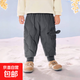 兒童羽絨褲男女童外穿加厚高腰長(cháng)褲子嬰兒衣服寶寶保暖冬裝 遠山灰 100