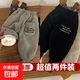男童加絨褲子女童加厚棉褲冬季一條過(guò)冬男寶寶小童保暖外穿長(cháng)褲潮 三層夾棉：棕綠色+黑色 100 【建議身高90-100cm】