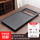 仿烏金石茶盤(pán)家用新款整塊整板茶臺全自動(dòng)燒水壺一體大號茶海茶幾 啟航茶盤(pán)85cmx45cm【開(kāi)孔不帶燒水壺】+七件套1件