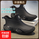 德系高級感短筒加棉雨靴男士騎行登山防滑防水鞋騎手工作洗車(chē)雨鞋 黑色 （此款偏小拍大一碼） 42