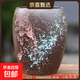 粗陶透氣花盆大號家用客廳陽(yáng)臺庭院盆景發(fā)財樹(shù)盆栽花卉綠植花盆 直口甩釉黑