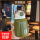 新款316不銹鋼保溫杯兒童大容量茶水杯高顏值杯女生吸管大肚杯 軍綠色 500ml