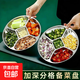 不銹鋼分格備菜盤(pán)水果盤(pán)廚房多功能配菜盤(pán)餐盤(pán)飯盤(pán)調料盤(pán)作料盤(pán) 兩個(gè)裝【五格備菜盤(pán)】加厚加深