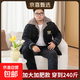 三層夾棉加厚睡衣男冬季加肥加大套裝特厚保暖家居服北方冬天 2360#加大加肥夾棉【灰藍】 5XL 建議210-240斤（卡碼拍大）