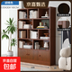 【京喜甄選】實(shí)木書(shū)柜靠墻落地儲物柜多層收納現代簡(jiǎn)約客廳書(shū)柜 【加厚17實(shí)木】胡桃色120*30*180
