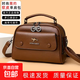 正品真皮質(zhì)感2026新款女包時(shí)尚百搭單肩斜挎包多層女士手提小方包 棕色