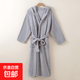 酒店珊瑚絨浴袍加帽款吸水速干毛巾男女洗澡浴衣成人睡袍四季通用 淺灰色