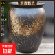 粗陶復古創(chuàng  )意特大號陶瓷花盆綠植花卉落地庭院三角梅吸水透氣種樹(shù) 高35柴燒釉黑