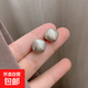 韓系爆款簡(jiǎn)約方糖珠珠耳釘輕奢小眾百搭氣質(zhì)幾何形耳環(huán)小香風(fēng)耳飾 灰色方形12mm