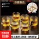 加厚圓玻璃茶杯防爆耐熱透明茶水分離杯錘紋帶把手大容量茶具套裝 【120ml】錘紋小杯【6色裝】+杯架