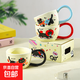 長(cháng)手柄可愛(ài)杯子家用喝水好看的馬克杯伴手禮陶瓷女生高顏值辦公室 紅蘋(píng)果小貓杯（紅把））300ML 1個(gè)