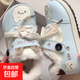 加絨可愛(ài)貓咪德訓鞋女2025冬季學(xué)生軟底休閑運動(dòng)鞋輕便阿甘小白鞋 藍色 37