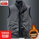 秋冬加厚雙面穿馬甲男士戶(hù)外運動(dòng)抓絨背心搖粒絨坎肩加絨馬夾外套 灰色 (加絨保暖) XL 130-150斤