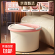 泡腳桶洗腳桶過(guò)小腿保溫家用宿舍洗腳神器按摩高深加厚養生足浴盆 【超保暖】蓮瓣粉【36*25】加厚按摩桶+鎖溫蓋