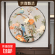 喜上眉梢圓形掛畫(huà)喜鵲報春圖入戶(hù)玄關(guān)裝飾畫(huà)新中式花鳥(niǎo)圖餐廳壁畫(huà) 喜上眉梢-H 直徑90厘米布紋膜 PVC金框
