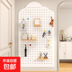 實(shí)木洞洞板定制入戶(hù)玄關(guān)墻上置物架掛板鉤配件隔板墻面展示收納架 暖白色-云朵形 寬70cm高180cm【送配件】