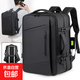 小米同款商務(wù)雙肩包男士大容量電腦包擴容防潑水皮膜高級感背包 黑色