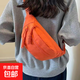 【運動(dòng)百搭】帆布休閑單肩女大容量斜挎包夏天胸包小眾ins腰包 橙色【三層空間】 均碼