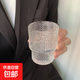 浮雕珠點(diǎn)咖啡玻璃杯創(chuàng  )意高顏值海棠花杯子果汁杯飲料牛奶水杯 疊疊杯【一只】190ml