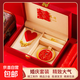 婚慶三金首飾擺臺沙金三生花項鏈五金套裝結婚訂婚陪嫁擺樣仿黃金 三件套+品牌禮盒素圈圈口60