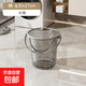水桶家用儲水用加厚塑料桶手提小水桶學(xué)生宿舍用透明帶蓋食品級 透明黑/大號-水桶
