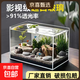 金晶超白魚(yú)缸客廳桌面小魚(yú)缸玻璃草缸龜缸懶人家用生態(tài)造景水族箱 長(cháng)40CM寬24CM高25CM（厚度5MM） 金晶超白魚(yú)缸裸缸