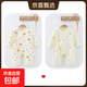 （2件組合）春秋款新生兒連體衣純棉寶寶哈衣A類(lèi)無(wú)骨嬰兒月子服 櫻桃熊+小太陽(yáng) 52cm