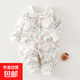 【冬季爬服】新生兒衣服嬰兒連體衣春秋冬季寶寶夾棉加厚純棉 森林物語(yǔ)60克薄棉連體衣 73cm