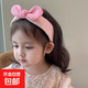 秋冬簡(jiǎn)約韓版立體兔耳朵布藝寬發(fā)箍百搭寶寶小女孩頭箍發(fā)卡頭飾 粉色
