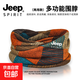JEEP SPIRIT吉普圍脖帽子男冬季防風(fēng)寒圍巾騎行面罩女保暖脖套紅色送男友禮物 咖橙豎紋 JEEP SPIRIT 正品【圍脖/帽子兩用】