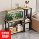 魚(yú)缸架子魚(yú)缸柜魚(yú)缸桌龜缸架魚(yú)缸底座金屬鋼架超強承重多層魚(yú)缸架 長(cháng)60*寬40*高110CM【總長(cháng)90】黃木紋+黑架
