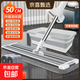 2025新款免手洗平板拖把家用免洗一拖懶人凈干濕兩用布神器大墩布 太空鋁50cm拖把+桶-共4塊原裝布