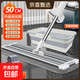 2025新款免手洗平板拖把家用免洗一拖懶人凈干濕兩用布神器大墩布 太空鋁50cm拖把+桶-共6塊原裝布