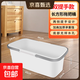 加長(cháng)款長(cháng)方形塑料拖把桶家用大容量拖布桶手提加厚洗地拖把擠水桶 白色小號加厚適用40cm以?xún)韧习? title=