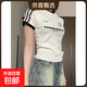美式復古短袖t恤女2025夏季新款純棉小個(gè)子個(gè)性修身顯瘦休閑上衣 白色 S