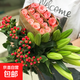 云南基地直發(fā)玫瑰鮮花全國速遞配女友生日禮物家用水養插京東快遞 隨機玫瑰10枝+隨機百合5朵+紅豆5枝