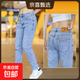 香港高端2025夏季新款牛仔褲男薄款彈力修身直筒小腳韓版潮牌長(cháng)褲 藍色 31