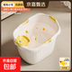 寶寶洗澡桶兒童泡澡桶嬰兒浴桶可坐沐浴桶家用浴盆嬰兒洗澡盆大號 檸檬黃大號+感溫+置物盤(pán)+禮包