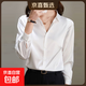 高級感職業(yè)女裝2025夏季新款通勤抗皺正裝小衫外穿時(shí)尚洋氣上衣 7518白色【高品質(zhì)緞面】 M 推薦【96-110斤】