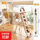 晾衣架梯子家用室內加厚折疊伸縮人字梯四五步多功能曬被掛衣登高 六步咖色/加粗加厚/梯子晾衣架