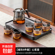 2025新款玻璃茶具套裝家用客廳泡茶壺茶盤(pán)辦公室會(huì )客喝茶防燙茶杯 【煙灰8件套】心茗壺500ml+6防燙杯+托盤(pán)