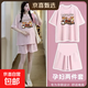 孕婦套裝短袖外穿居家睡衣夏季上衣T恤短褲子兩件套寬松孕期衣服 流行粉 M（110斤以下）