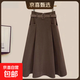 秋冬季時(shí)尚洋氣毛呢半身裙女顯瘦高腰遮胯梨形身材中長(cháng)款黑色傘裙 6981【毛呢顯瘦贈送皮帶】咖色傘裙 2XL (推薦125-135斤)