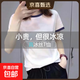 冰絲純棉短袖白t恤女夏季2025新款寬松韓版衣服撞色正肩上衣779# 純色藍領(lǐng)【冰絲棉】 2XL 參考130-145斤