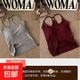 熱辣歐美設計感灰色帶胸墊吊帶背心女內搭可外穿運動(dòng)美背文胸一體 灰色+酒紅色-8008# 均碼 【80-120斤】