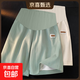 孕婦短褲女夏季外穿休閑三分褲新款寬松直筒運動(dòng)孕婦夏裝褲子 杏色+綠色（2條裝） L建議115-130斤